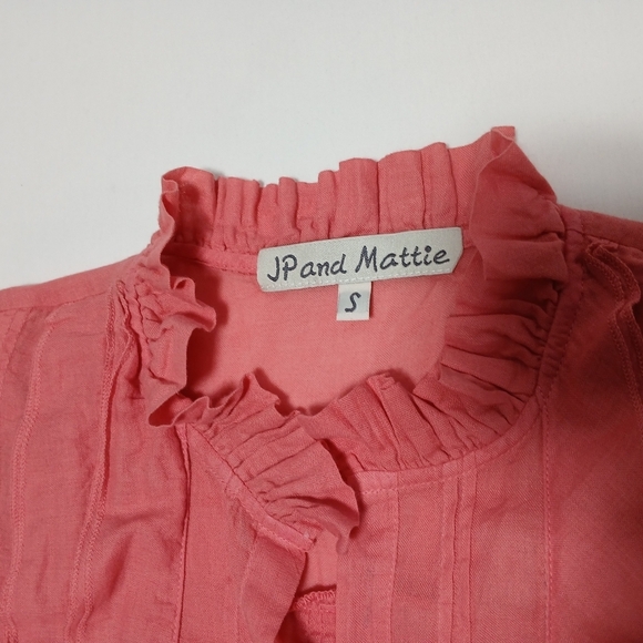 JPand Mattie Madaline Ruffle And Lace Shirt. Size S - Picture 7 of 8